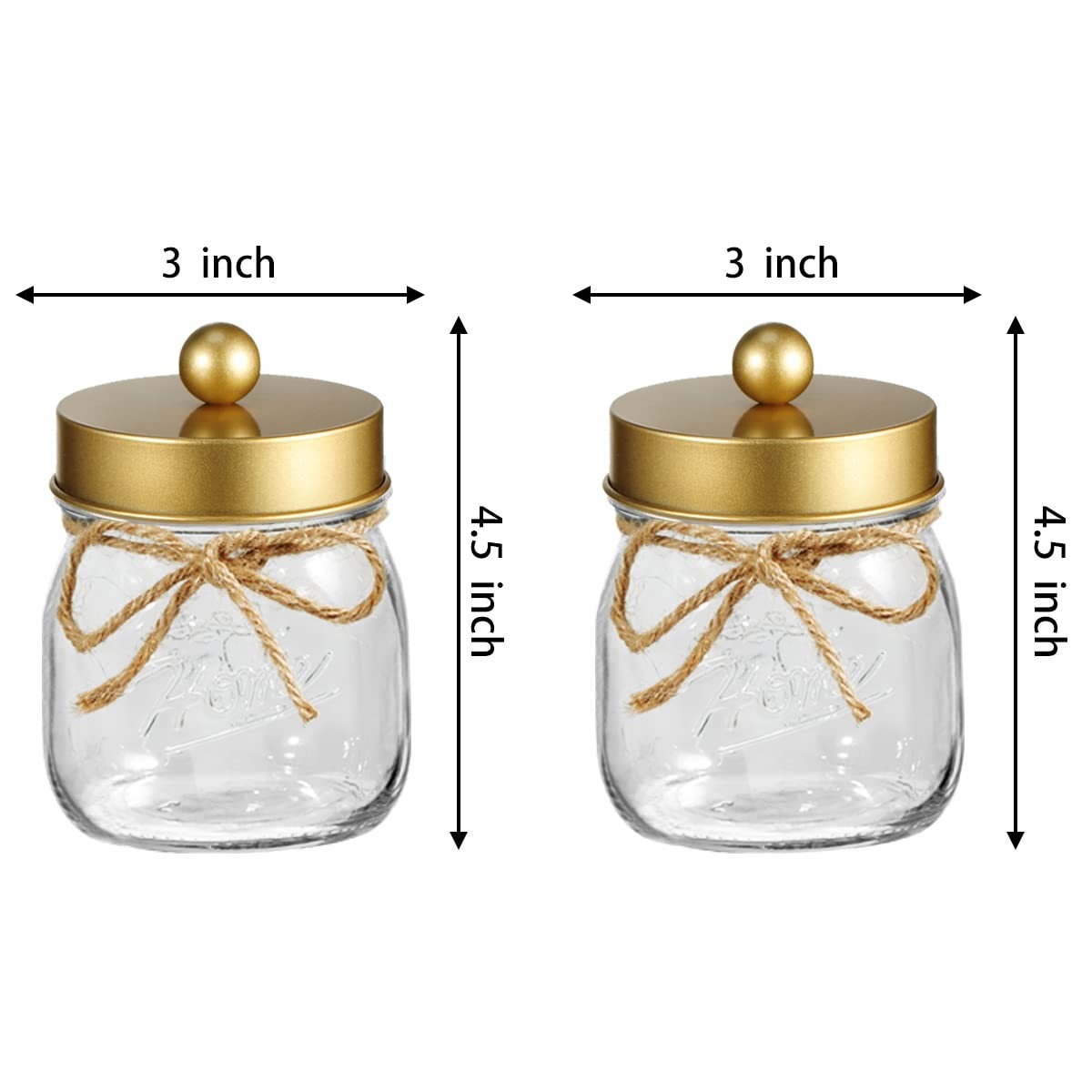 3Pack Warm Golden Undertones Bathroom Decor, Cotton Swab Holders, Bathroom Co…
