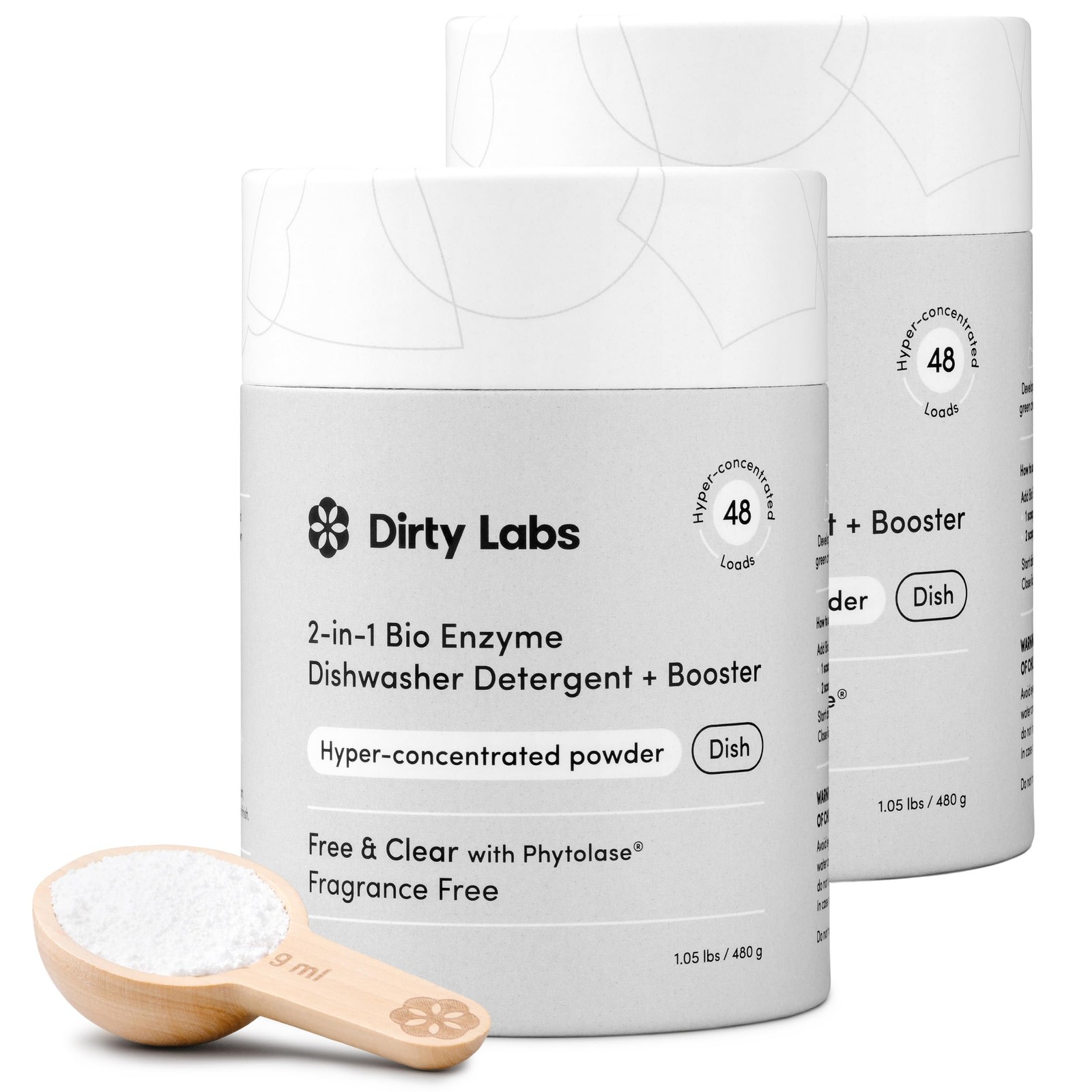 Dirty Labs Dishwasher Detergent 96 Loads Ultra Clean Scent Free Powder