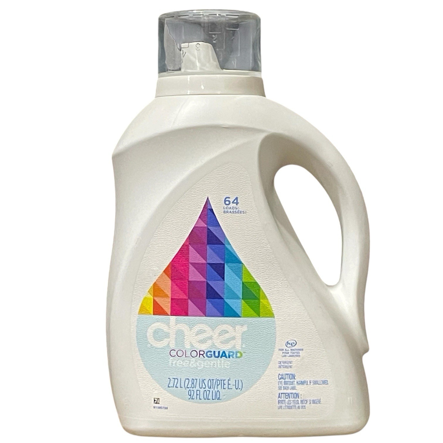 Cheer Color Guard Free & Gentle Liquid Laundry Detergent HE 64 Loads 92 Fl Oz