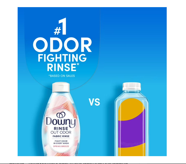 Downy Rinse Out Odor Laundry Rinse, Tackles Tough Odors, Spring Breeze, 48 fl oz