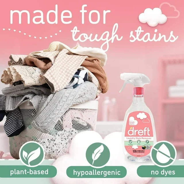 Baby Spray and Wash Laundry Stain Remover, Plant Based Baby Essentials, 24 oz.
