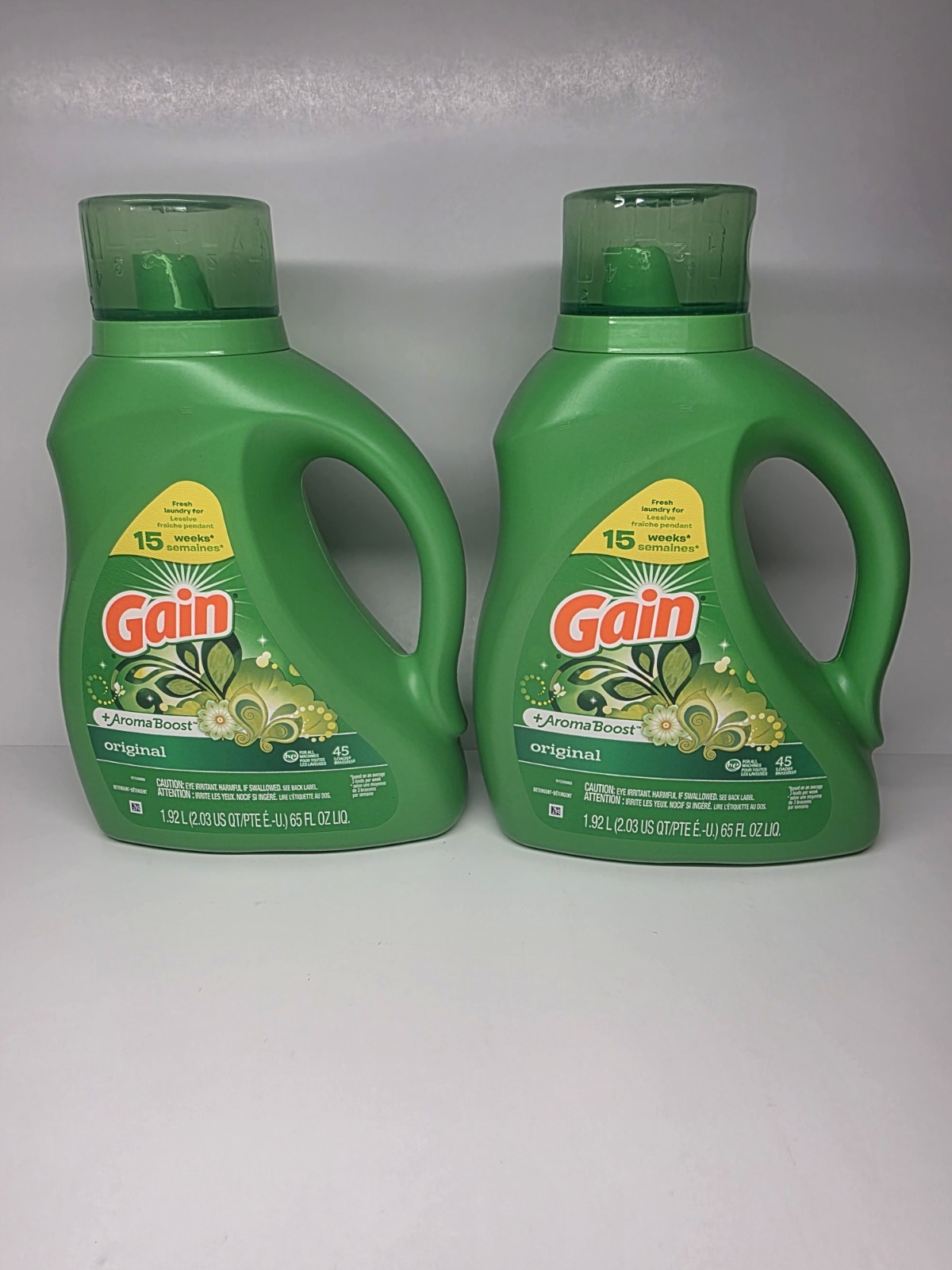 Gain Aroma Boost HE Original Scent Liquid Laundry Detergent, 45-Loads,65 fl, 2pk