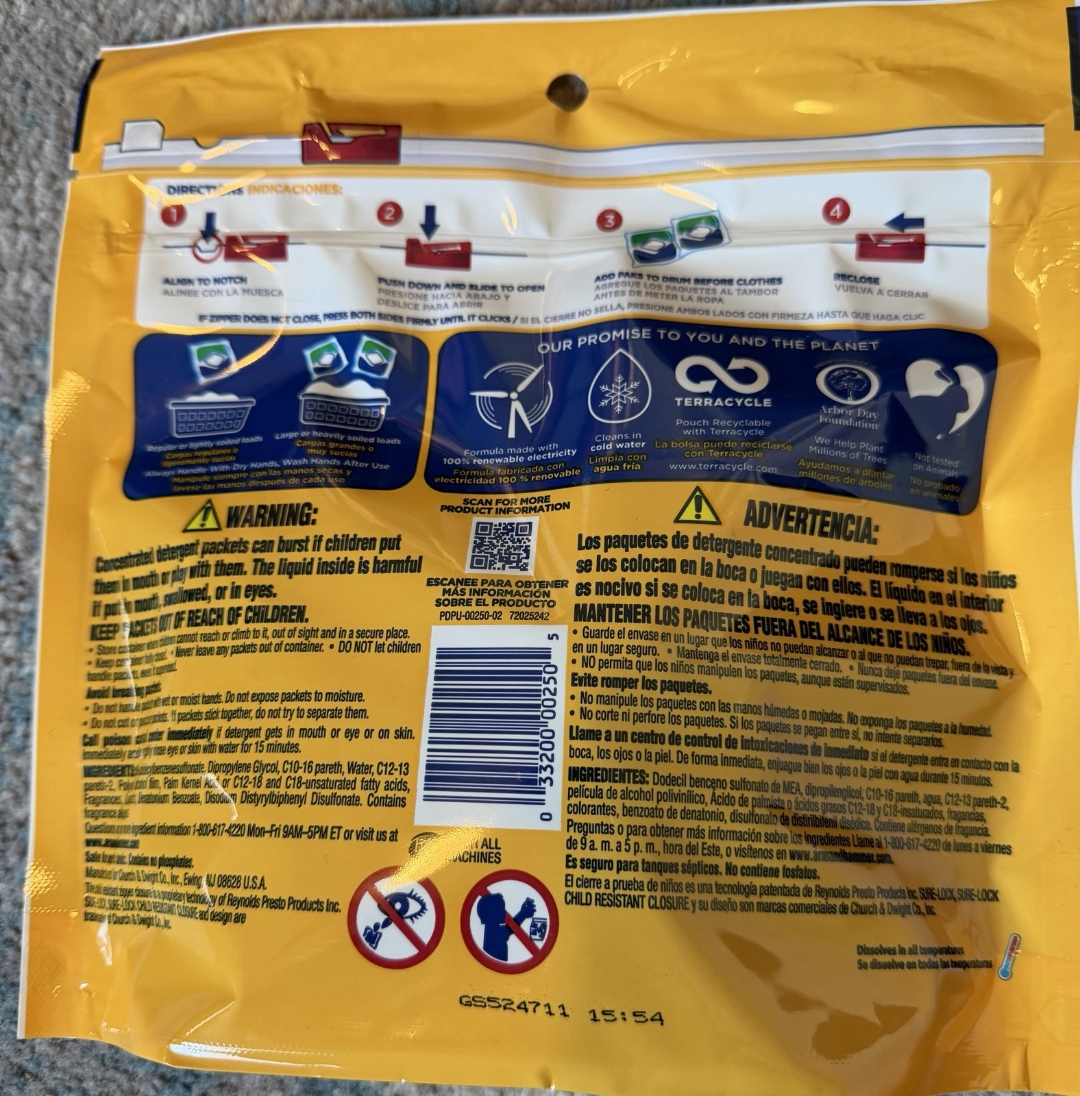 Set Of 2 Arm & Hammer Plus OxiClean 5-in-1 Power Paks – 14 Count