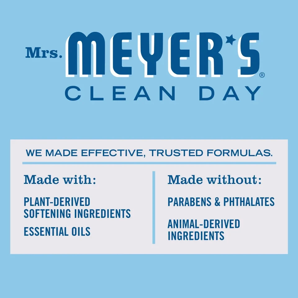 Mrs. Meyer’s Clean Day Dryer Sheets 80 Ct – Rain Water Scent, Plant-Based