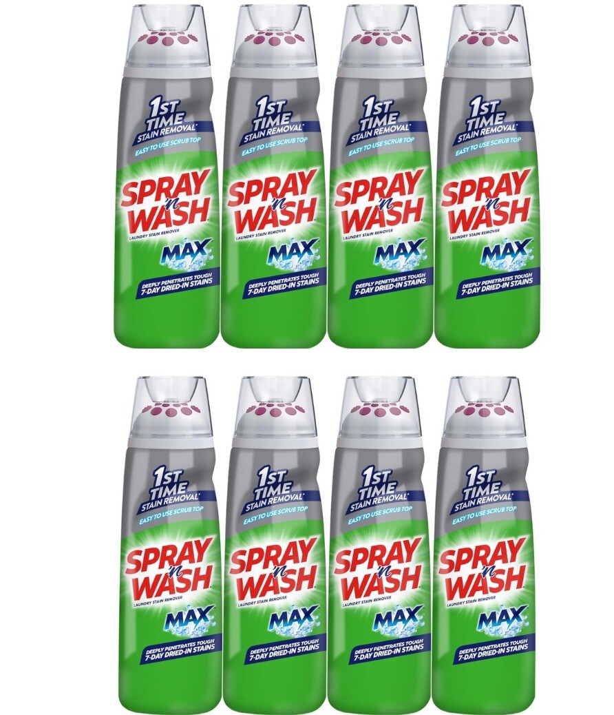 Spray ‘n Wash Max Gel Pre-Treat Laundry Stain Remover Stick 6.7 Fl Oz Lot 8 Bulk