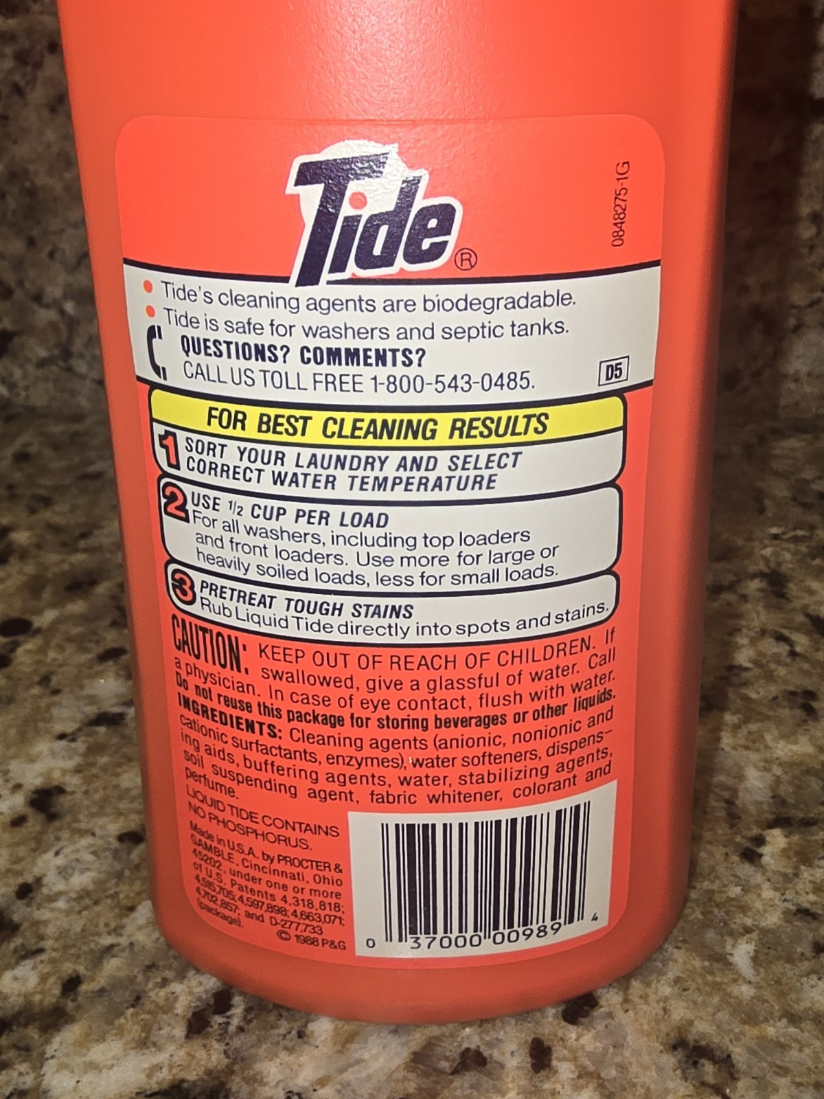 VTG 1988 Tide Detergent 32 fl Oz. NEW OLD STOCK RARE