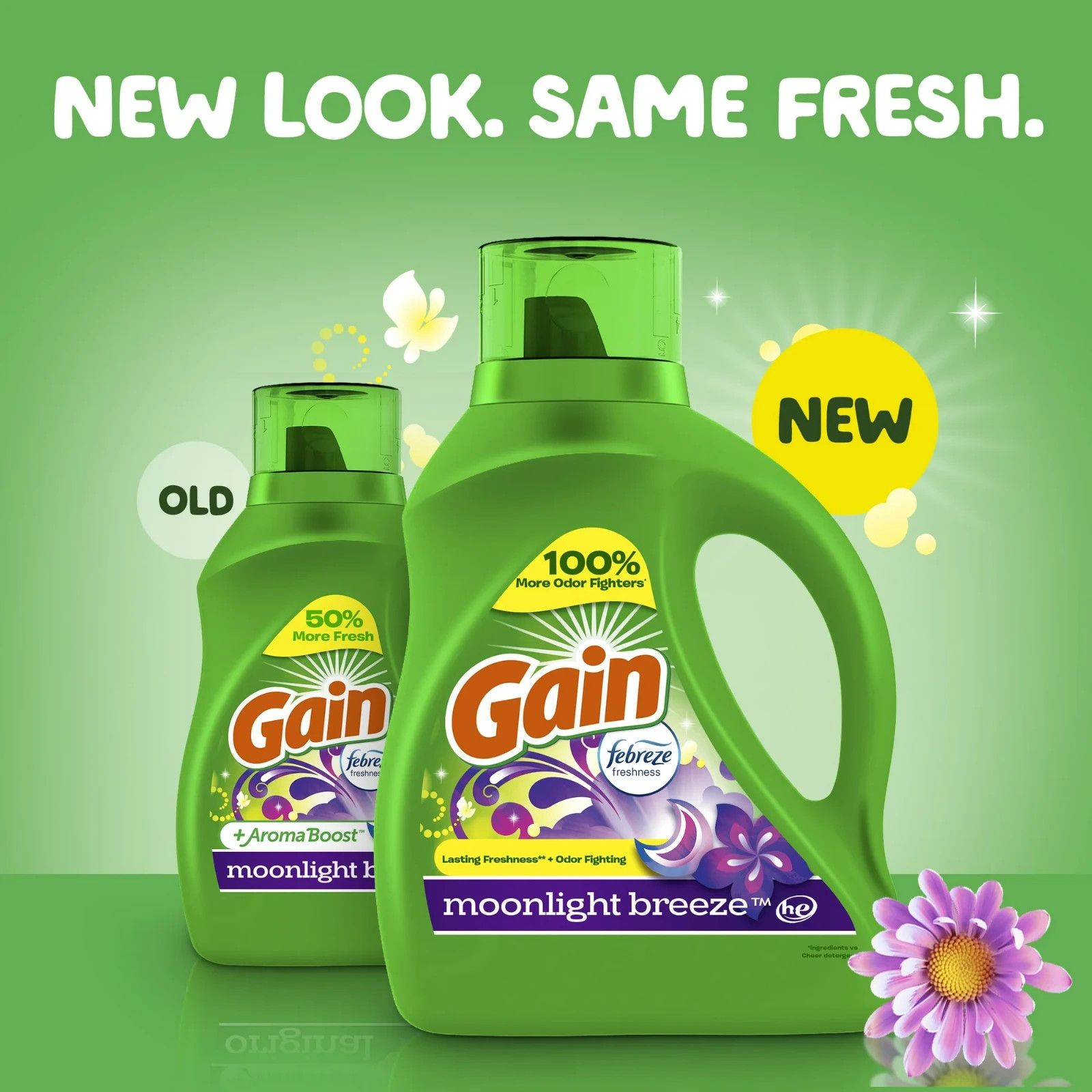 2 Pack Gain Liquid Laundry Detergent, Moonlight Breeze Scent, 194 fl oz, 134Load
