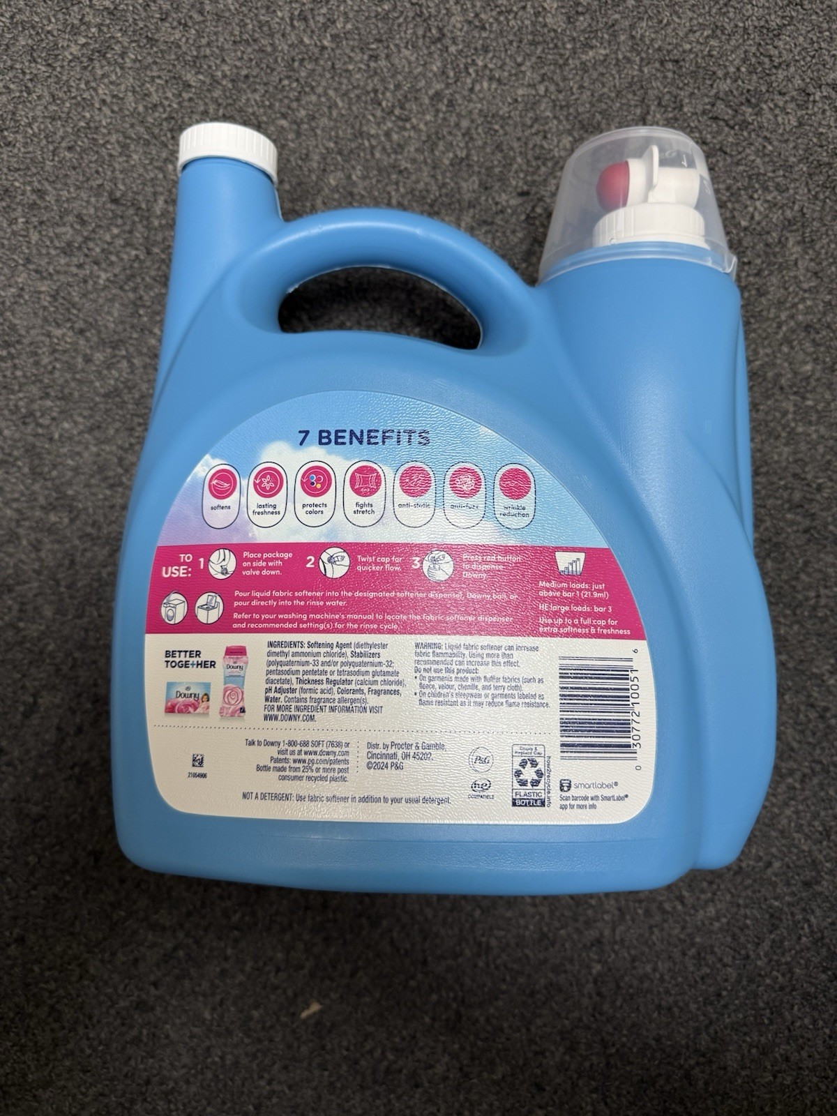 Downy Fabric Softener Liquid April Fresh Scent 140 fl oz 190 Loads HE Compati…