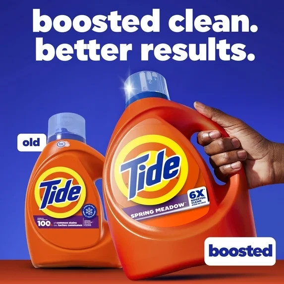 Tide Laundry Detergent Liquid 80 fl oz Spring Meadow 6X Cleaning Power 64 Loads