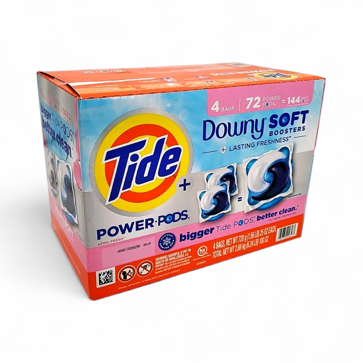 Tide Power PODs Downy Soft Boosters Laundry Detergent Pacs, April Fresh, 72 ct