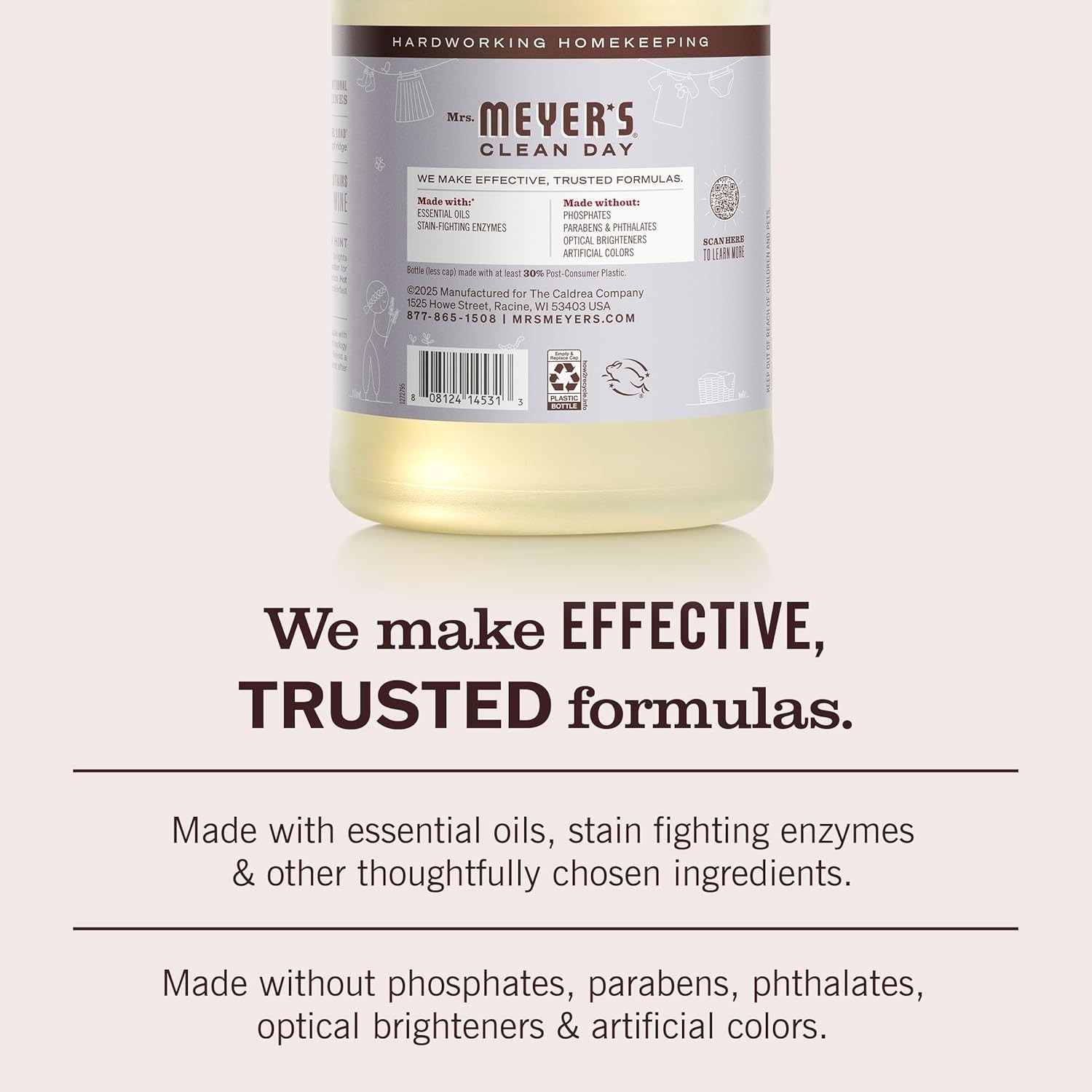 64 oz MRS. MEYER’S Clean Day Lavender Laundry Detergent – Eco-Friendly Formula