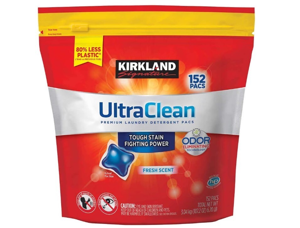 Kirkland Signature Ultra Clean Laundry Detergent, 107.2 Ounces – 152 Pacs