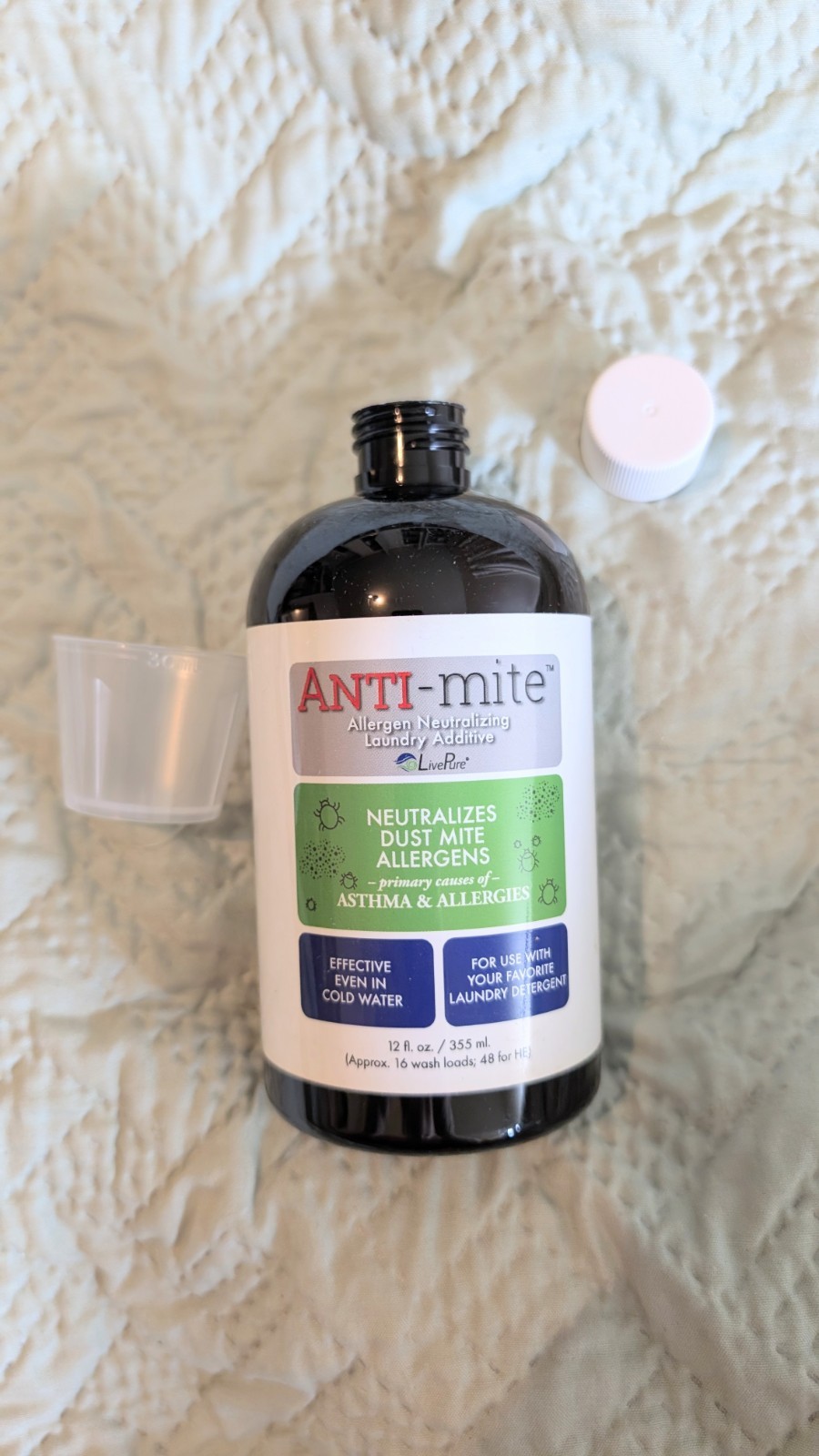 Live Pure Anti-Mite Laundry Additive. 12oz. New In Box