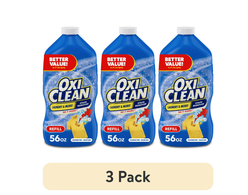 OxiClean Laundry Stain Remover Refill, 56 fl oz Free shipping, 3PK
