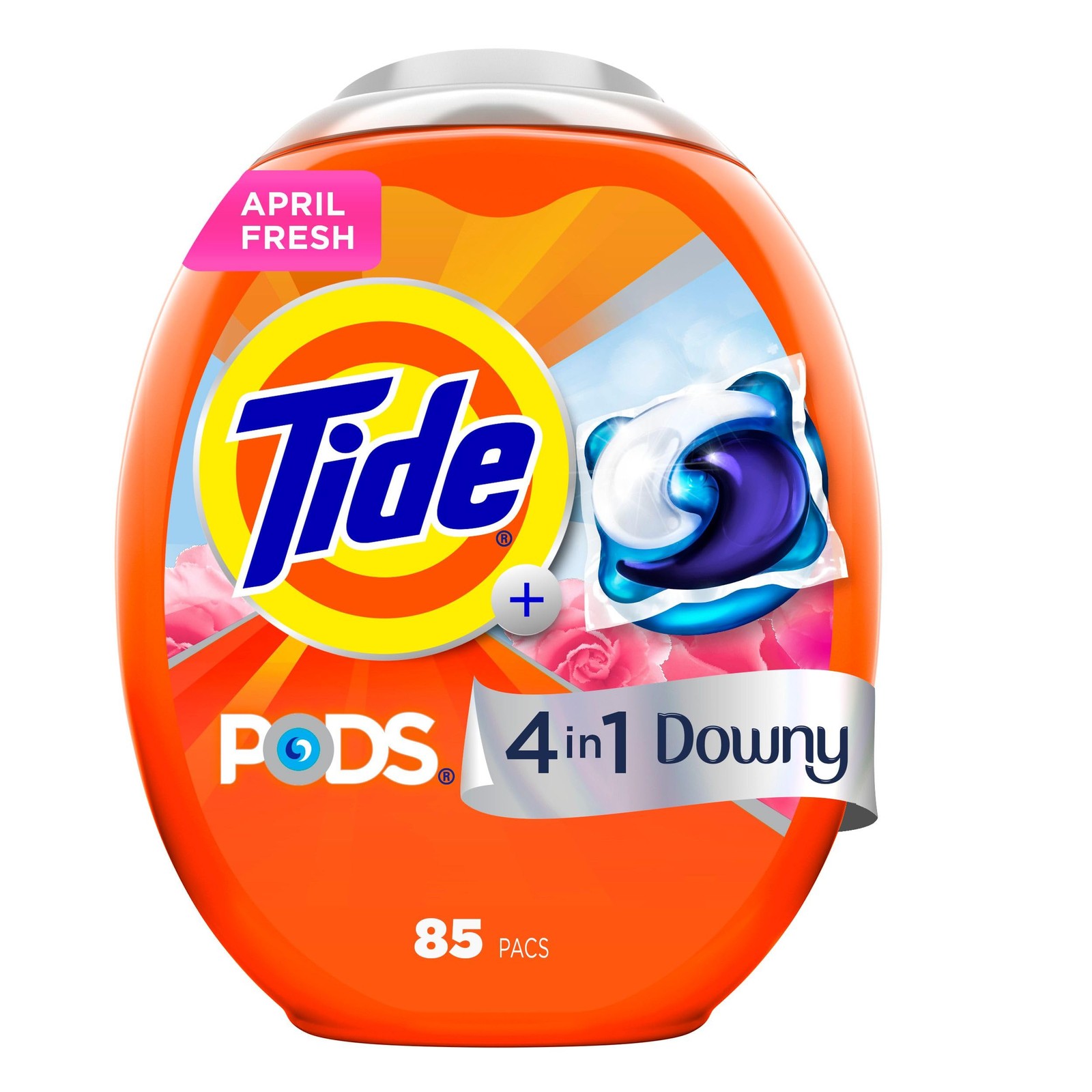 Tide PODS Laundry Detergent Soap with Downy 4-in-1 Stain 85 Count (Pack of 1)