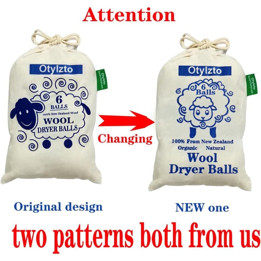 Wool Dryer Balls 6 Pack Reusable Natural Fabric Softener Wrinkles Faster