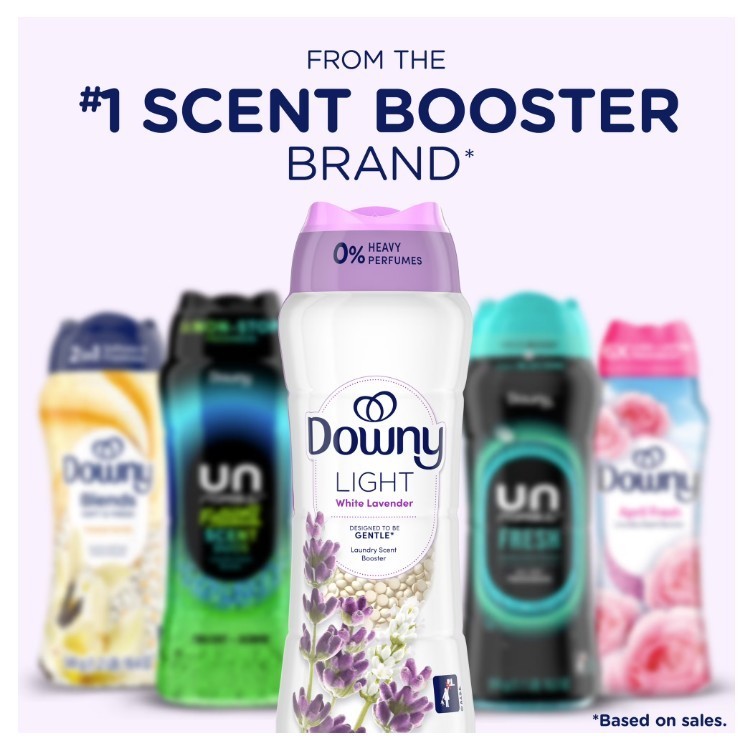 [FASH SALE]Downy Light In-Wash Scent Booster Beads White Lavender 18.2 oz 3 Pack