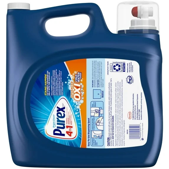 Purex Advanced Oxi Power Liquid Detergent, 218 fl oz, 145 Wash Loads