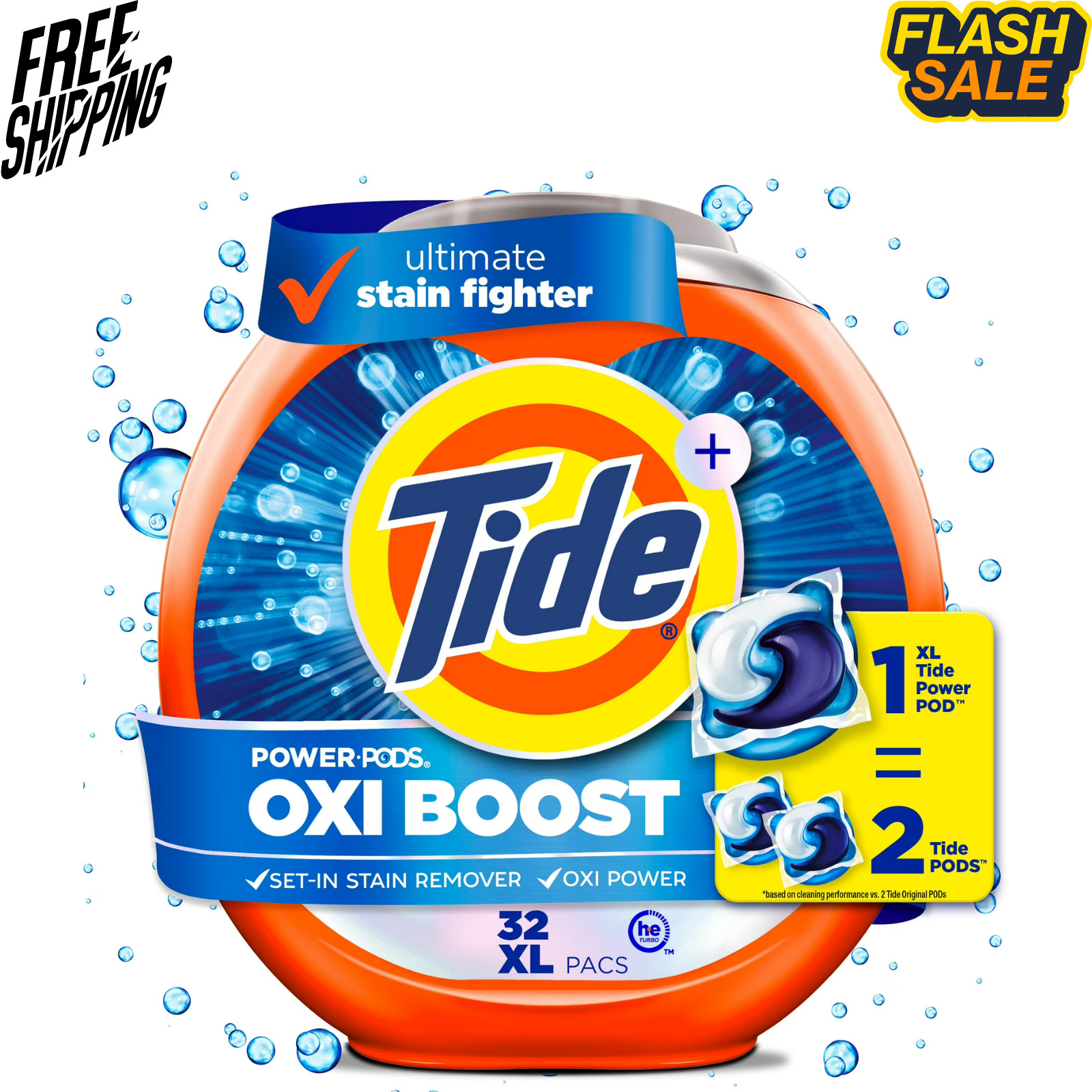 Tide Oxi Boost Power PODS Laundry Detergent 32 Count