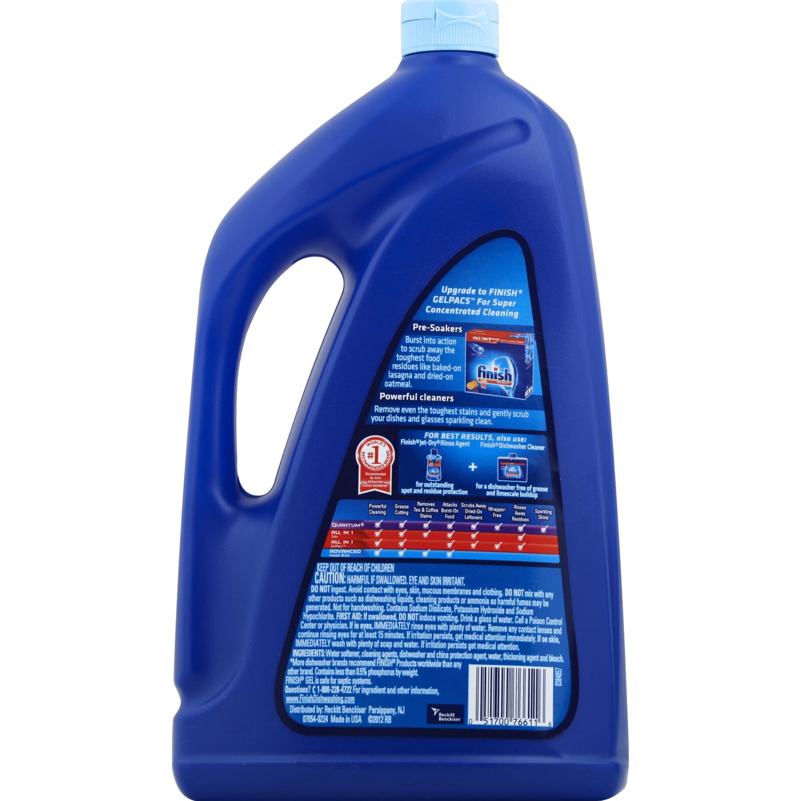 Finish Gel Liquid Dishwasher Detergent, Advanced 74 Fl Oz (Pack of 1), Orange