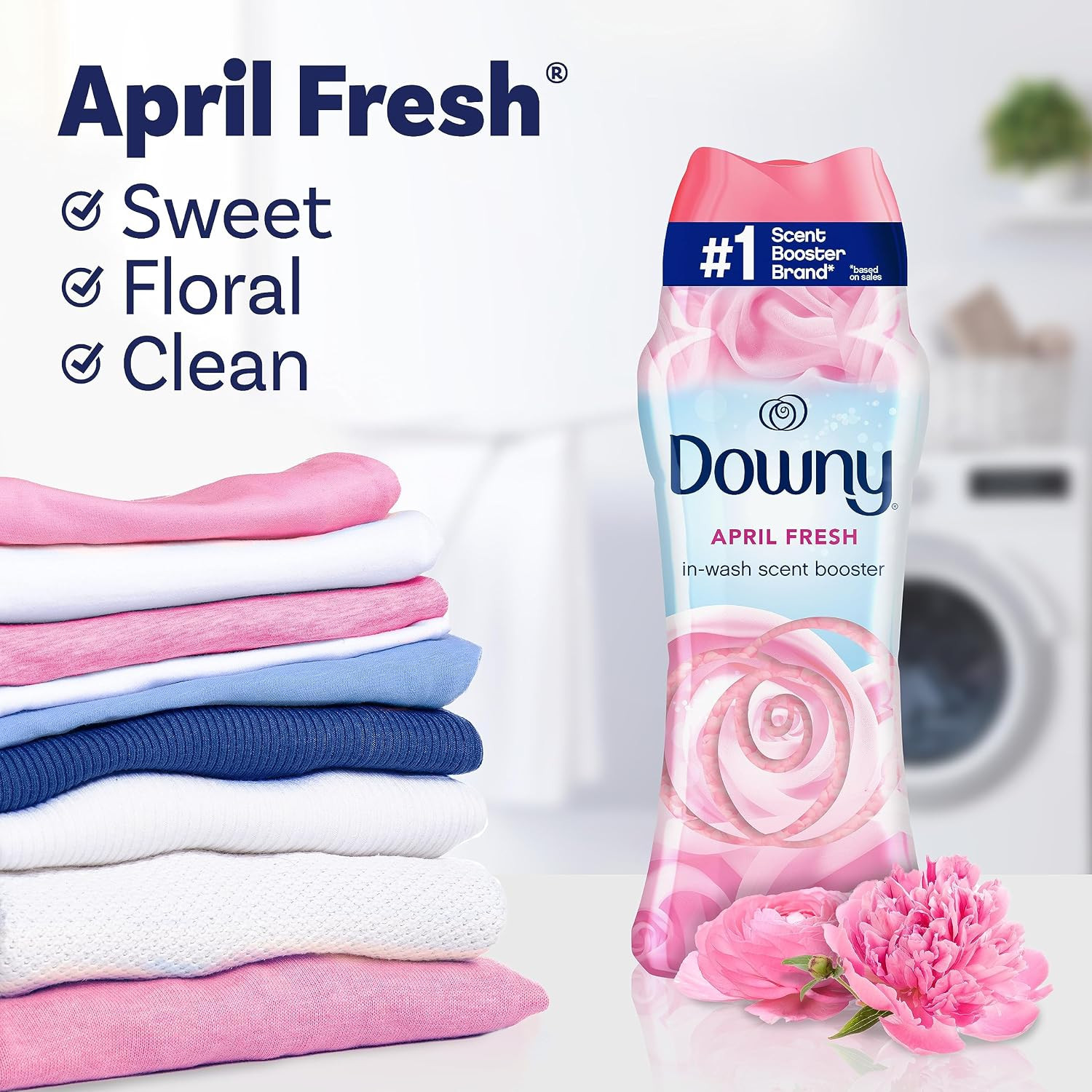 Downy April Fresh In-Wash Laundry Scent Booster Beads, 30.1 Oz, Laundry Scent Be