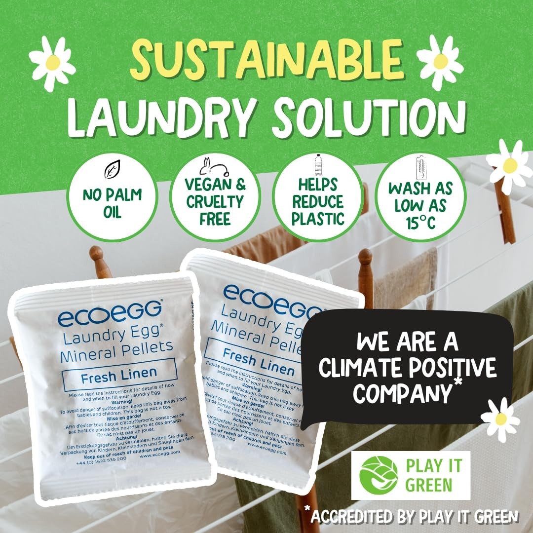 Laundry Egg Refill Pellets, 50 Loads, Fresh Linen, Sensitive Skin Laundry Det…