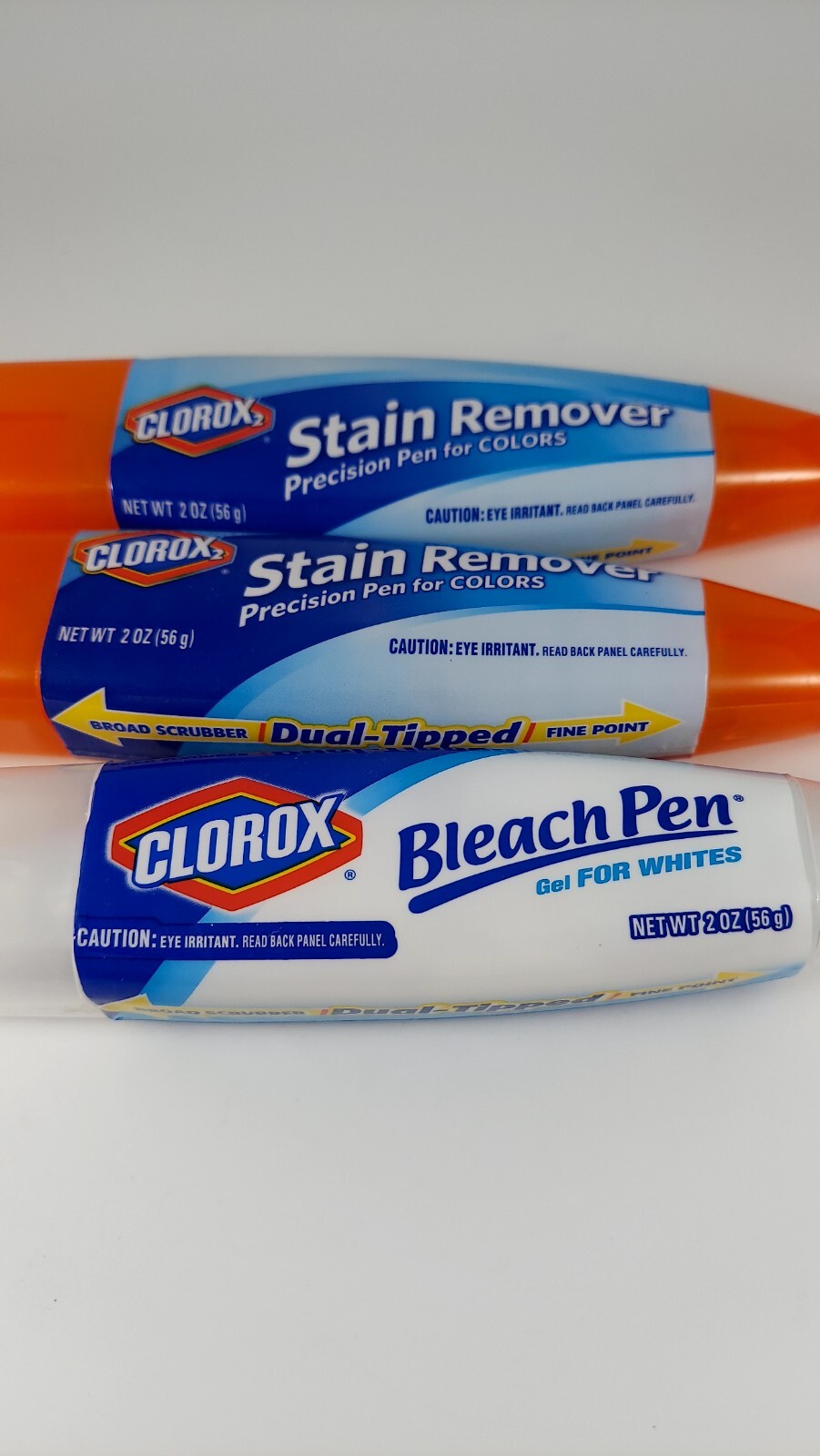 1 Clorox Bleach Pen + 2 Stain Remover Pens 2 Oz Each Used 90% Full Discontinued