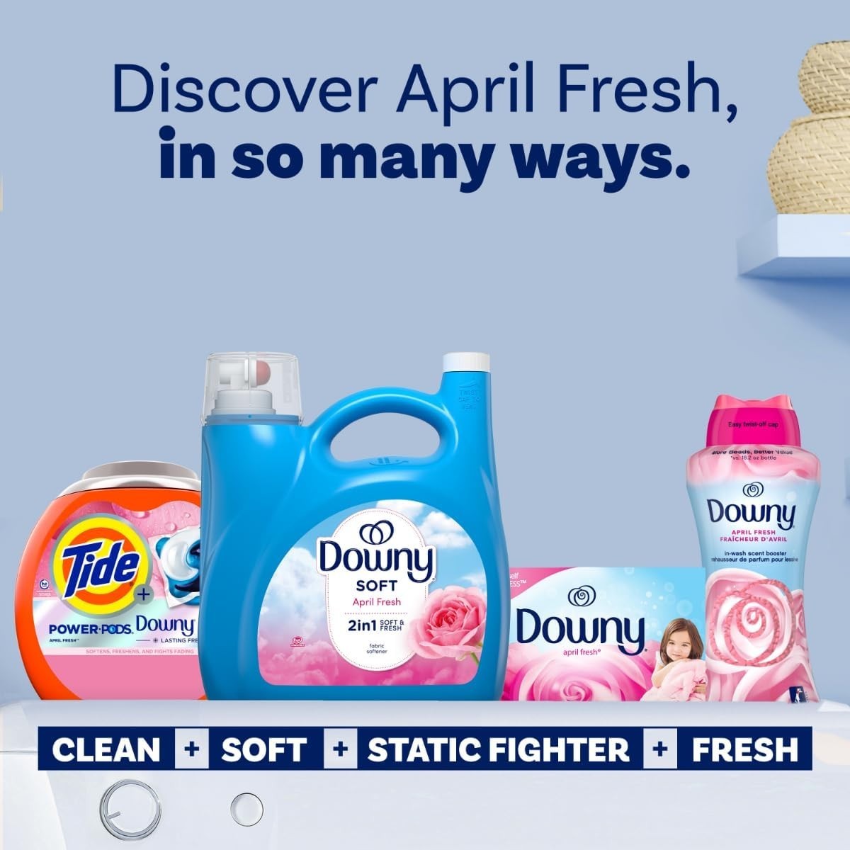 140 fl oz, 190 Loads, Downy Ultra Laundry Liquid Fabric Softener, April Fresh
