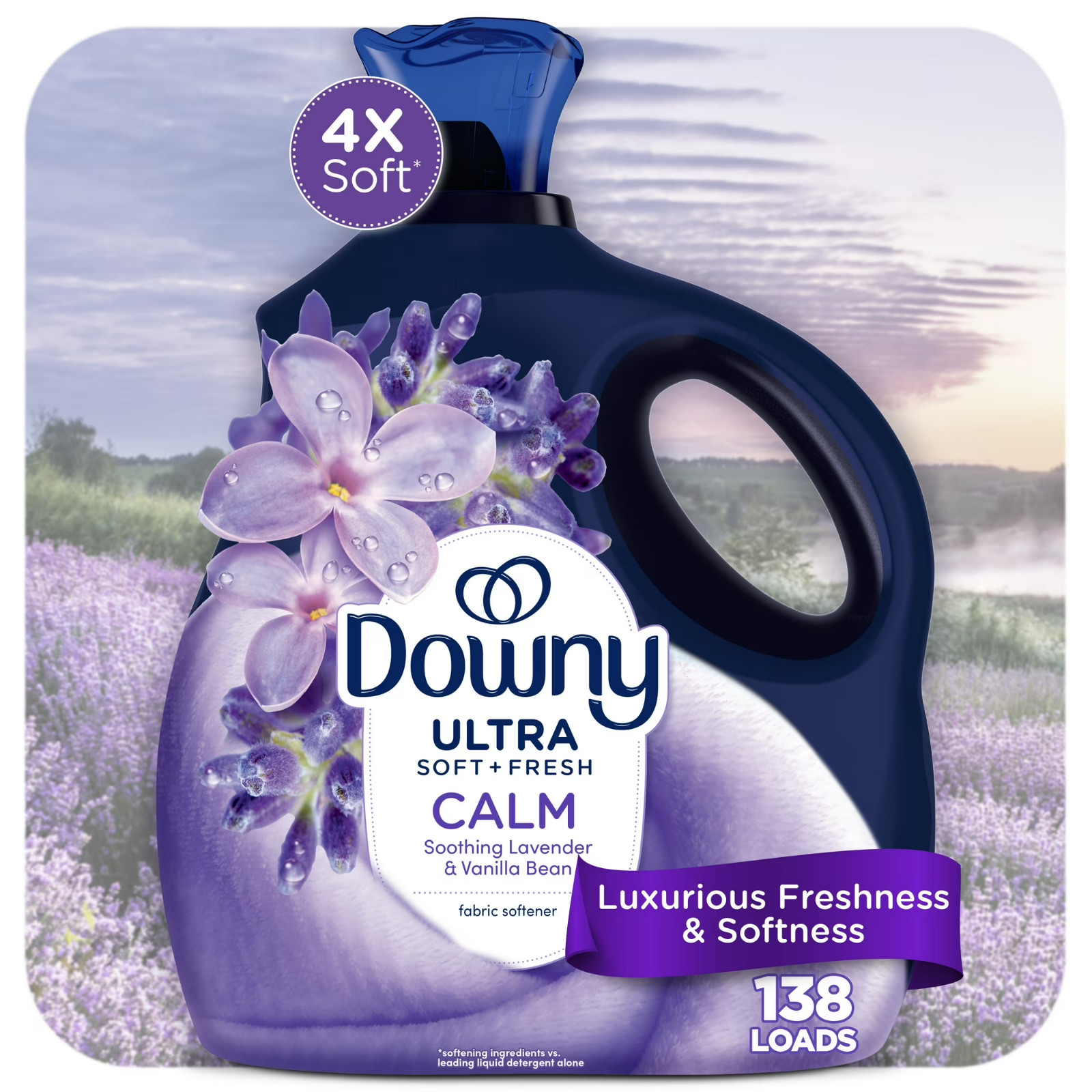 Downy Ultra Soft Liquid Fabric Softener – Calm Lavender & Vanilla, 93 fl oz