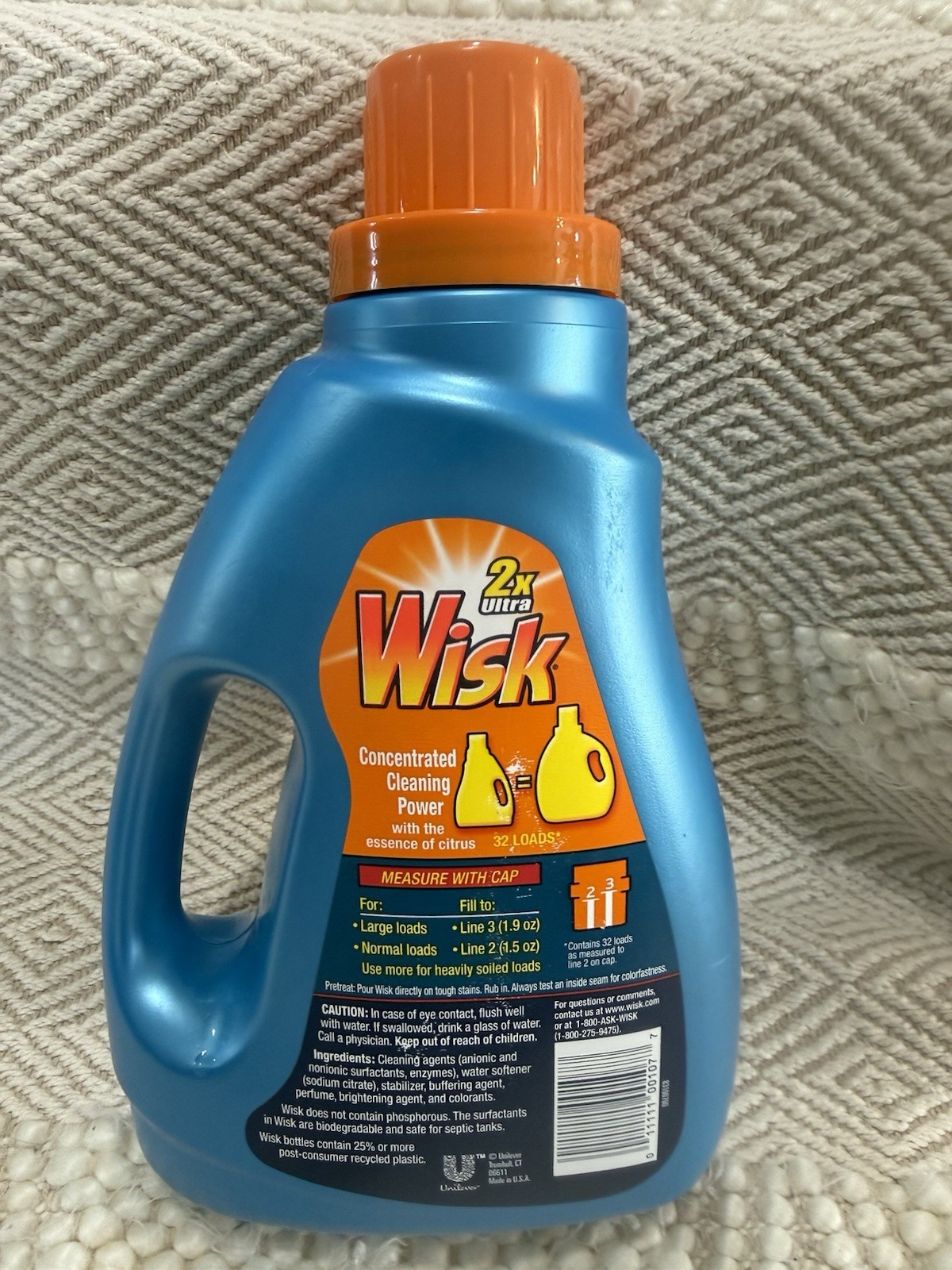 Wisk Citrus Clean Concentrate 50oz (32 load) Liquid Laundry Detergent NOS
