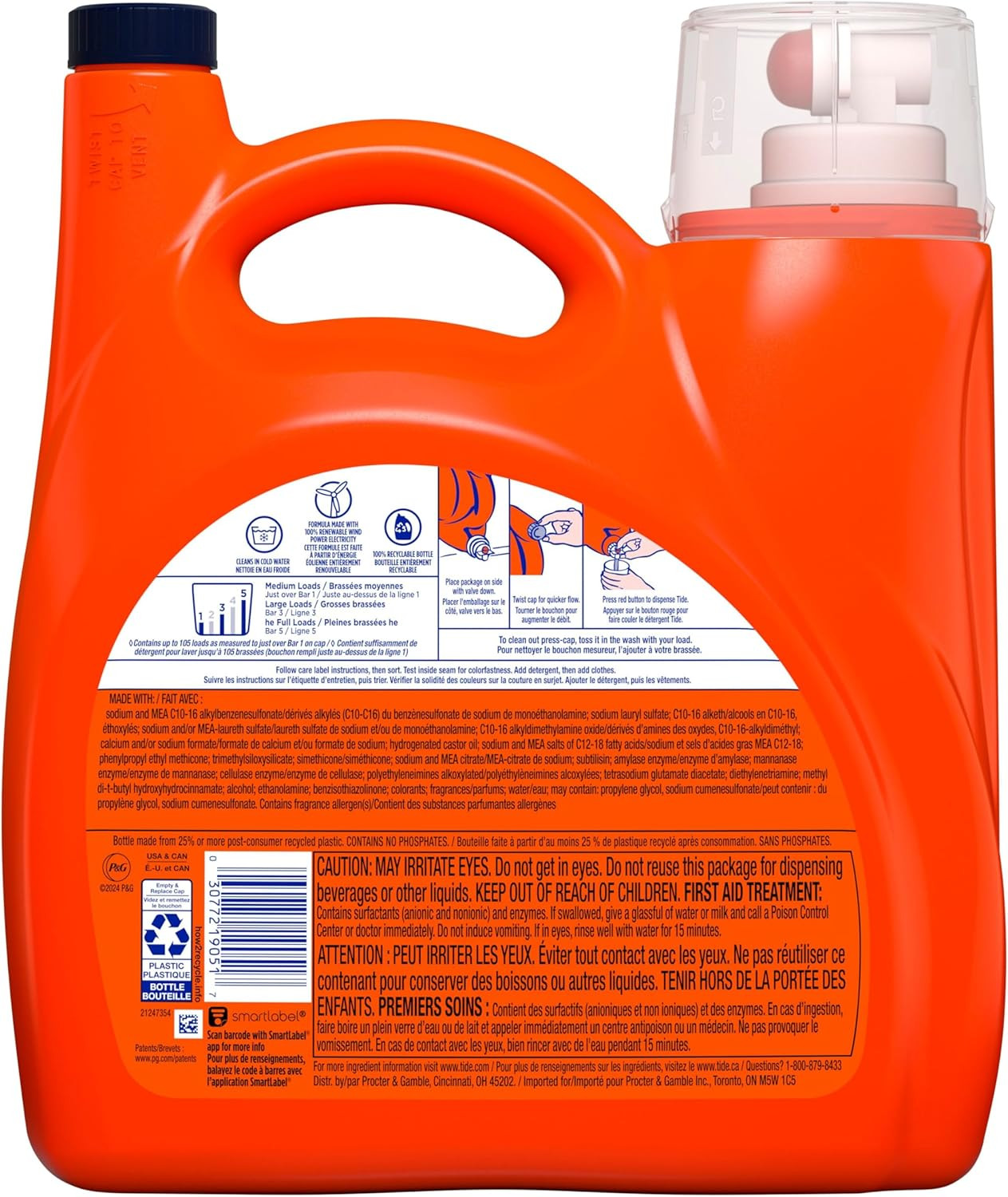 Ultra Oxi Boost Liquid Laundry Detergent, 148 Fl Oz, 105 Loads, Advanced Stai…