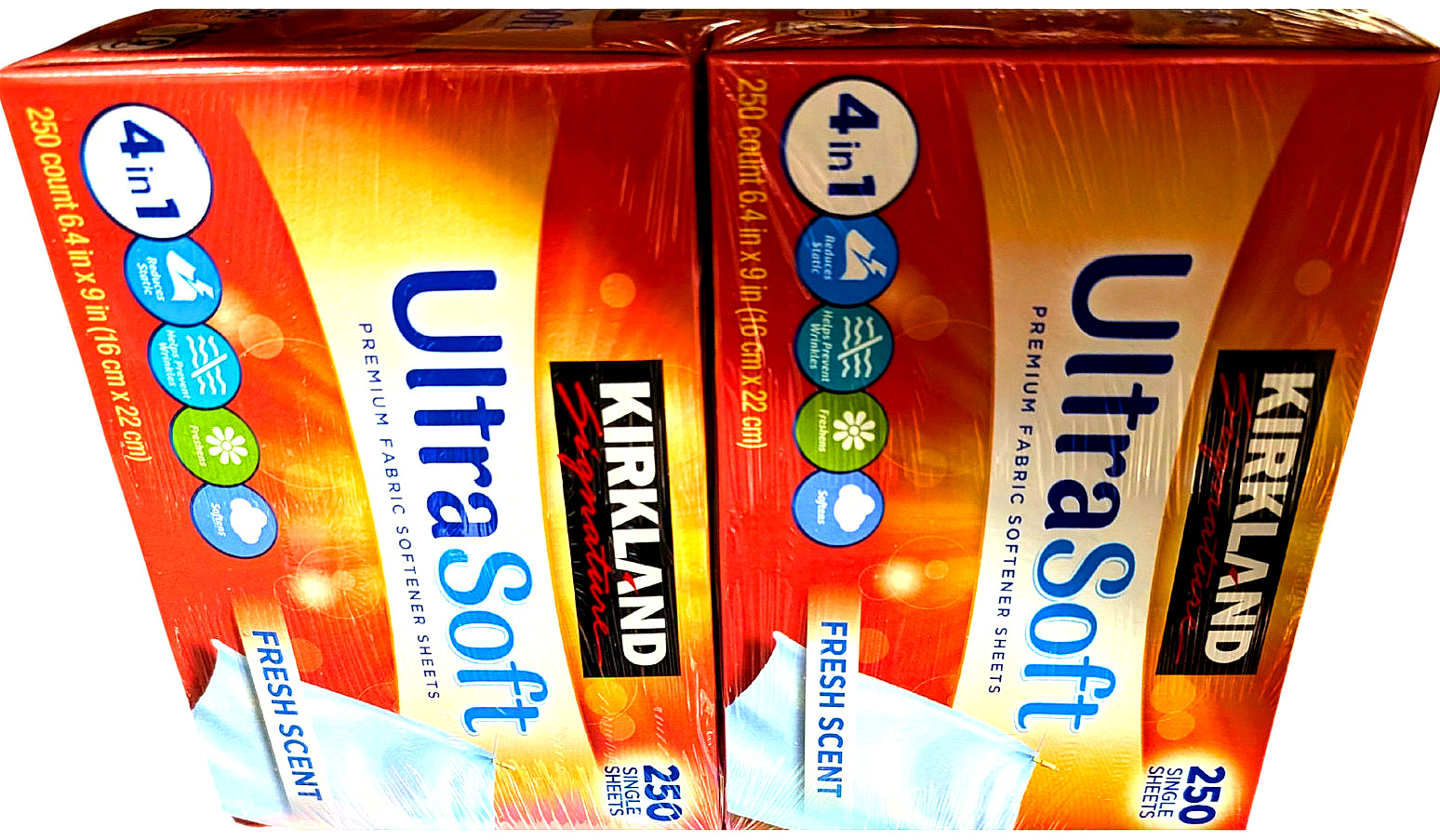 Kirkland Signature Ultra Soft Premium Fabric Softener 2/250 Sheets 500 Total