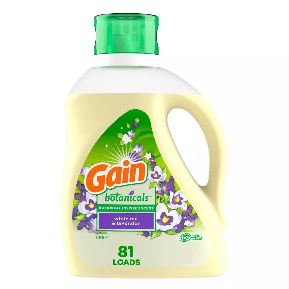 Gain White Tea & Lavender Botanicals Liquid Laundry Detergents 81 Loads – 107oz