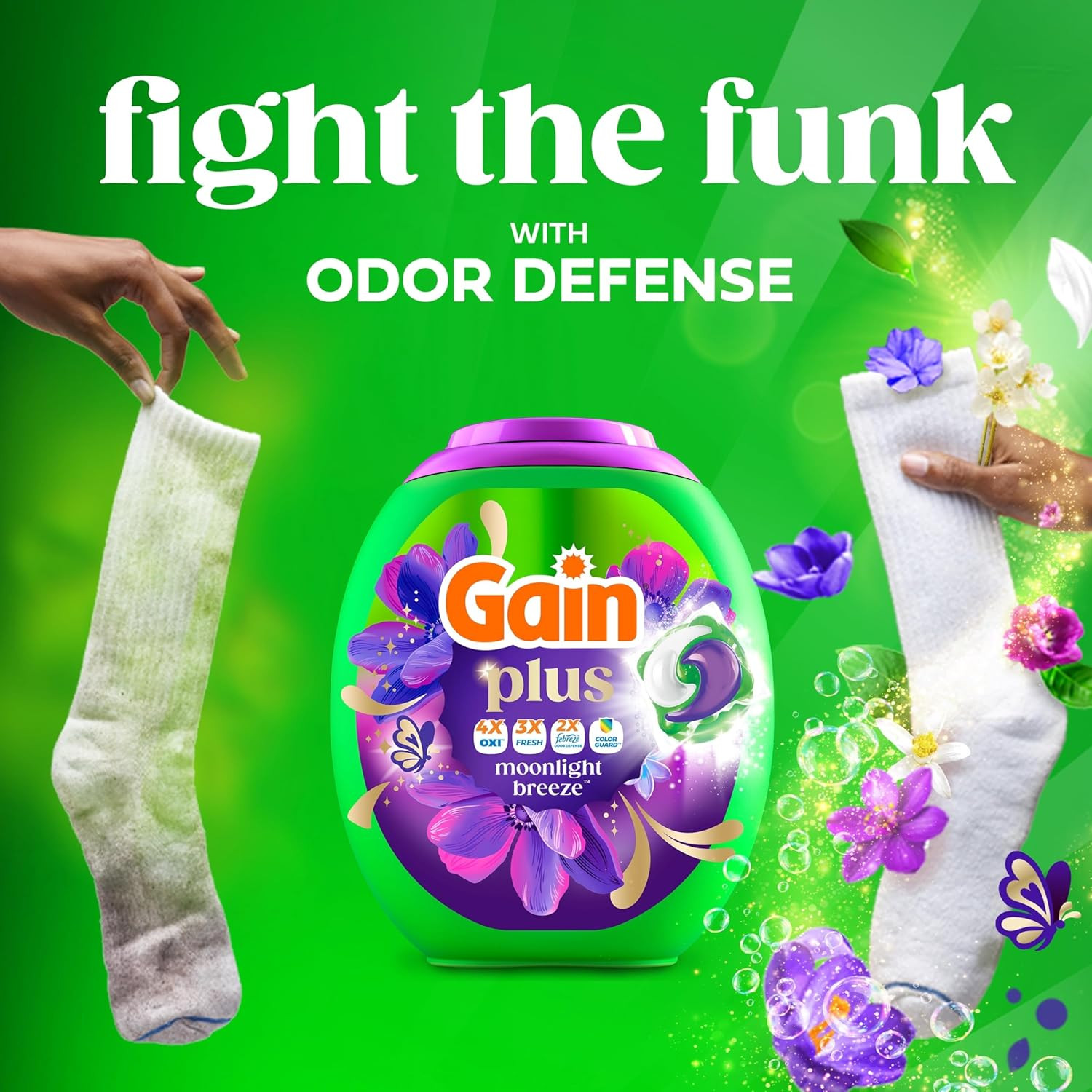 plus Flings Liquid Laundry Detergent Pods, ‘S Best Clean, All-In-One Pacs, Moonl
