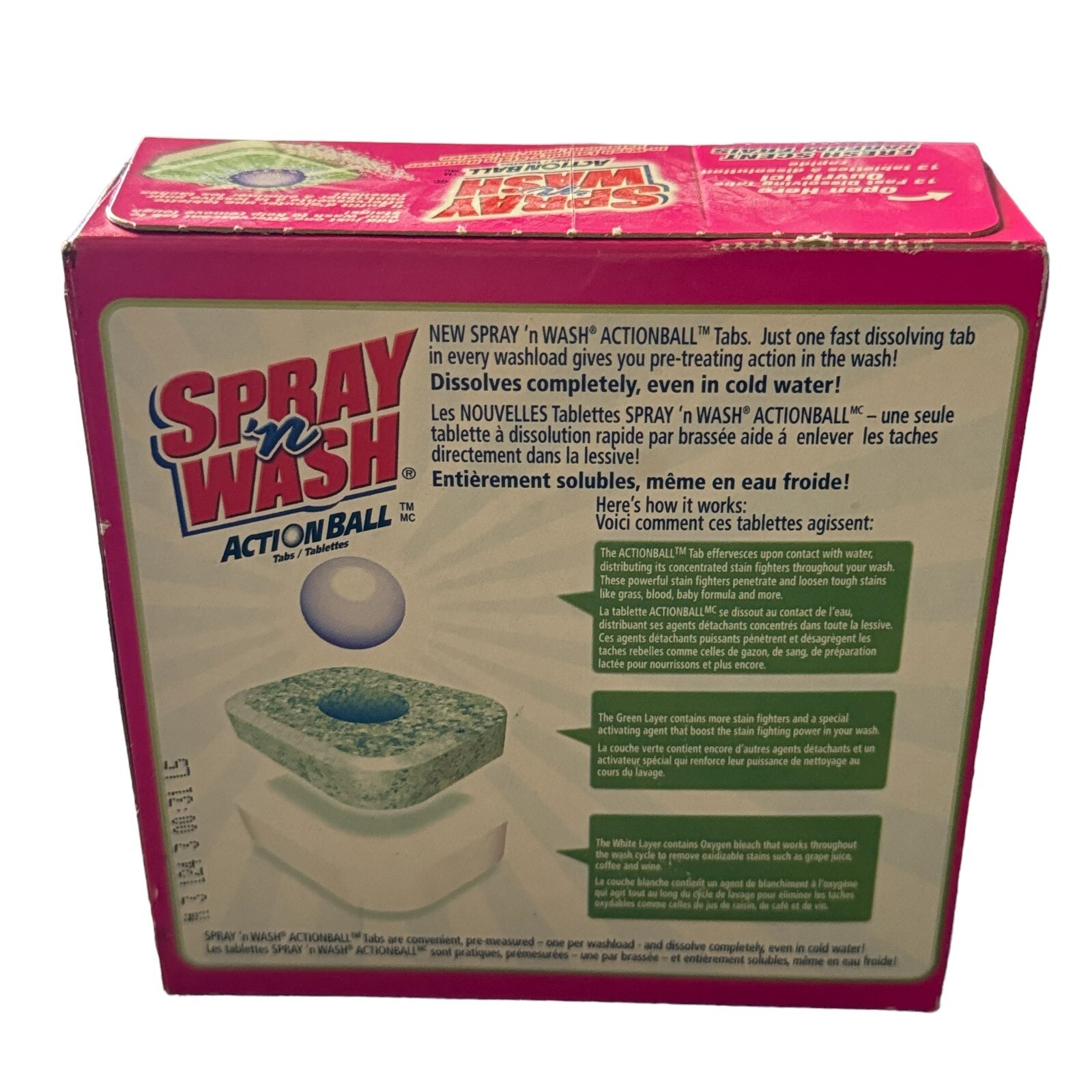 Vintage Spray n Wash Action Ball Tabs 13ct New Old Stock Laundry Stain