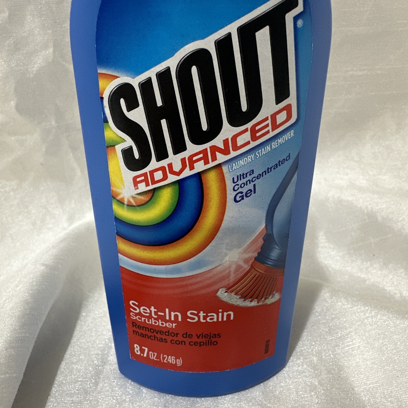 Shout Advanced Ultra Concentrated Gel Stain Remover Scrubber Brush 8.7 Oz