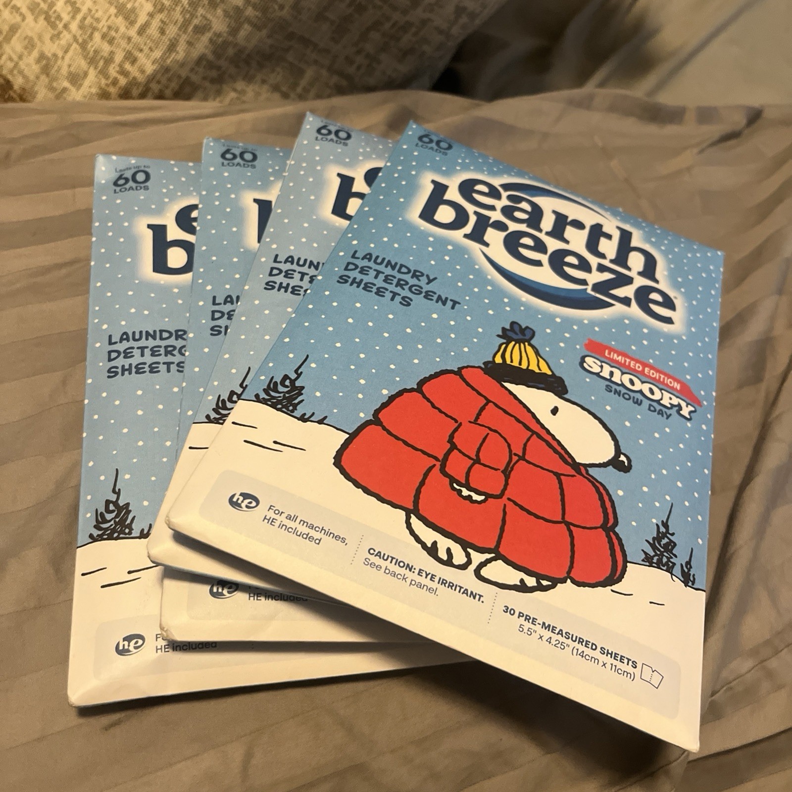 Earth breeze Laundry Eco Sheets Snoopy Snow Day 30sheets/60loads