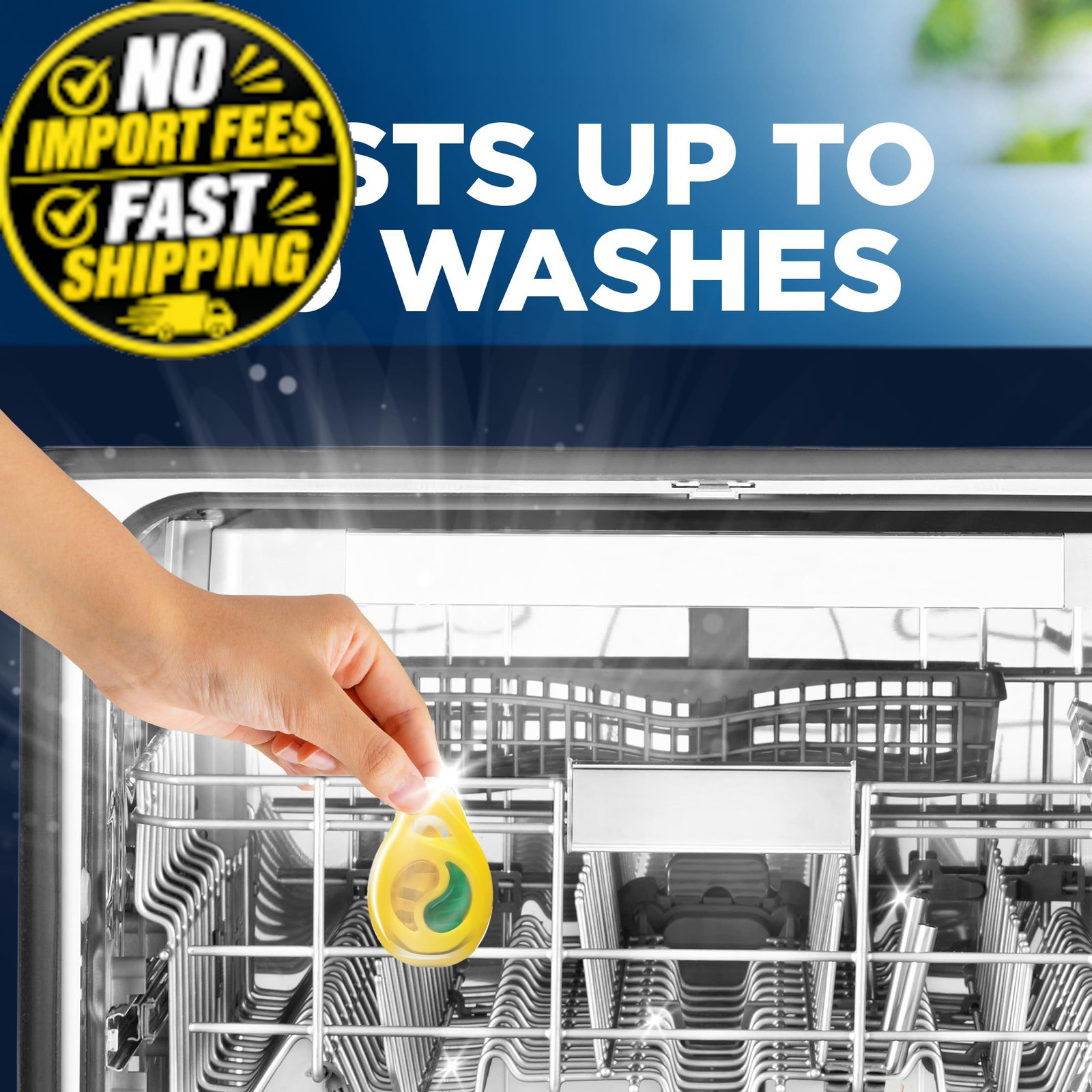 Finish Dishwasher Freshener Lemon and Lime 1 Count (Pack of 1), Blue, Yellow
