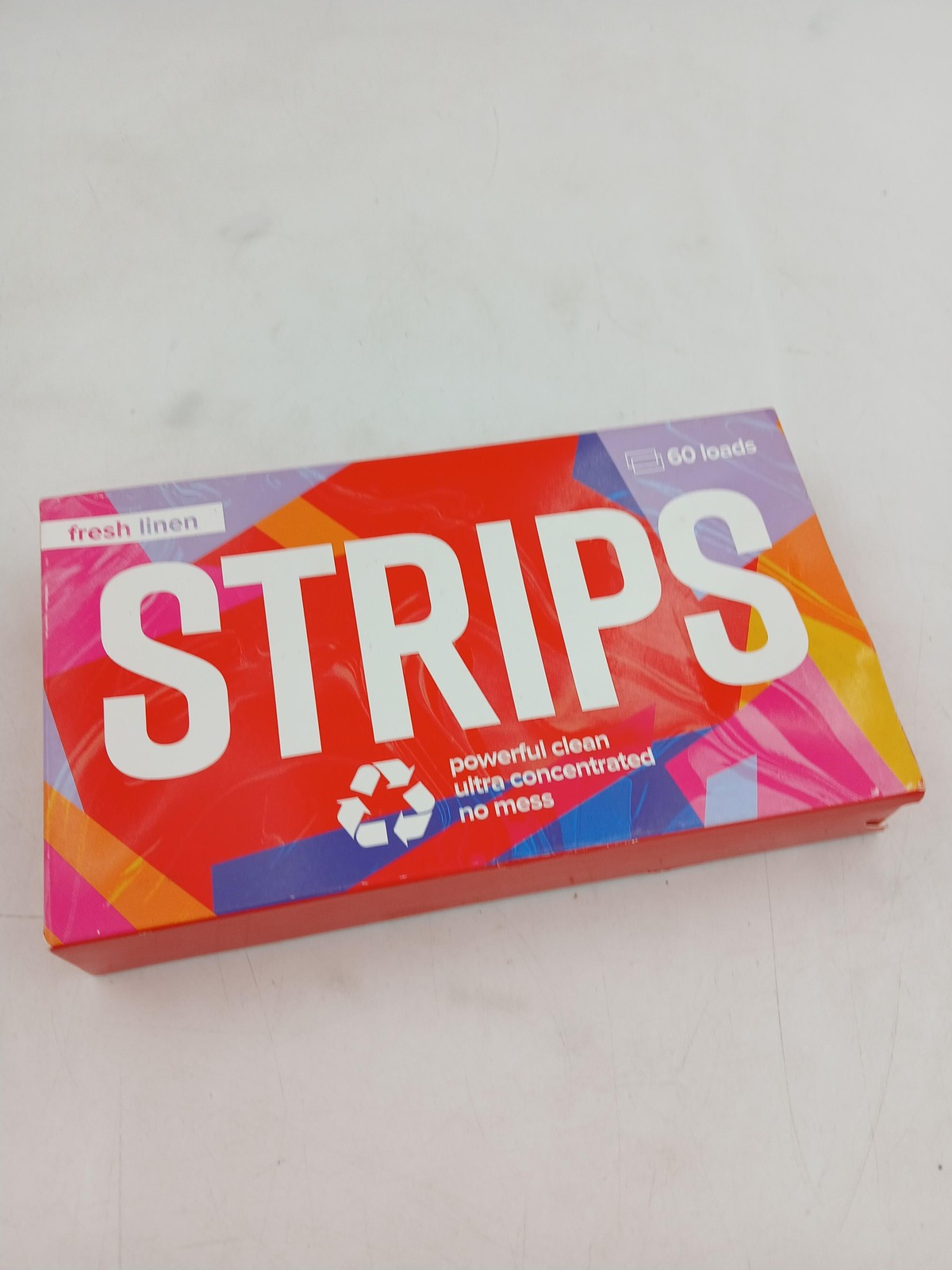 STRIPS Laundry Detergent Fresh Linen 60 Loads Red Eco Friendly Plastic Free