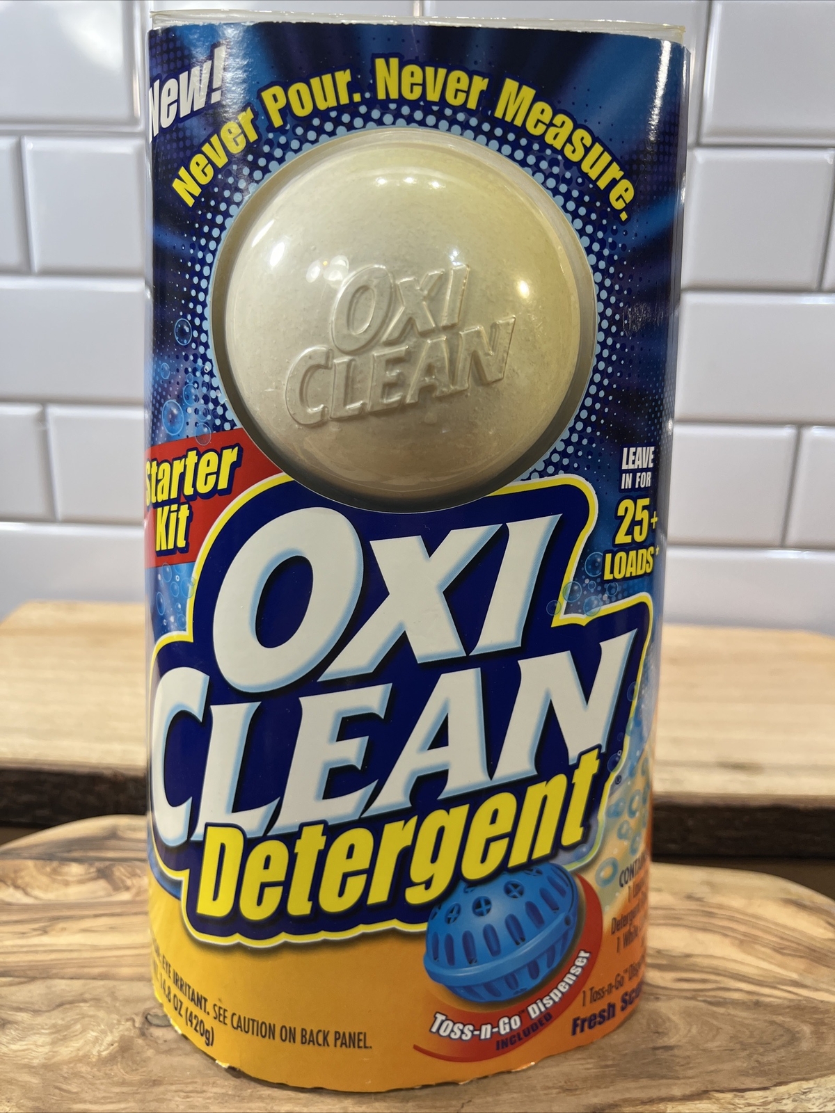 NOS Oxi Clean Toss-N-Go Laundry Detergent Ball Fresh Scent 25+ Loads Starter Kit