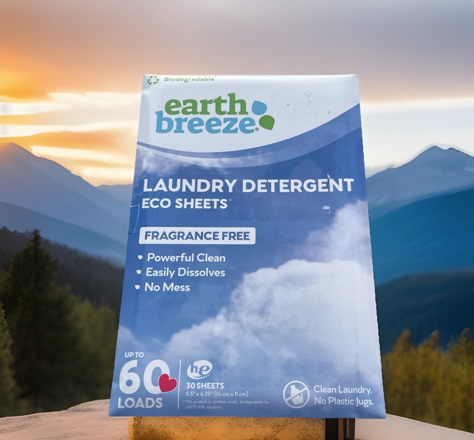 🔥 Earth Breeze Eco Laundry Detergent Sheets Fragrance Free • HE Compatible
