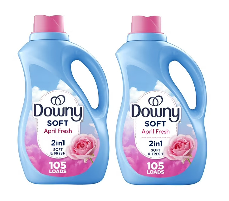 Downy Liquid Fabric Softener, April Fresh Scent, 77 fl oz, 105 Loads PACK OF 2