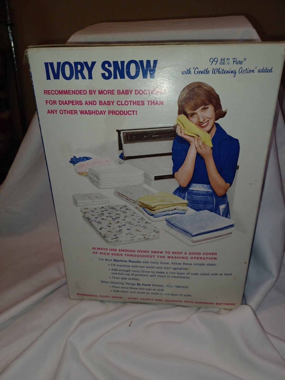 Vintage Ivory Snow Fabric Softener 32 Oz Opened Box. ~25% Remains