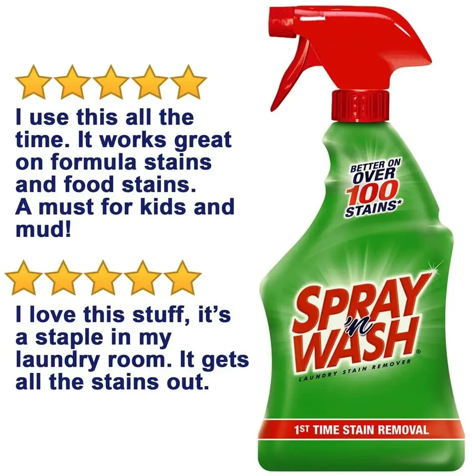 Spray N’Wash Pre-treat Laundry Stain Remover Spray Bottles, 6 Count