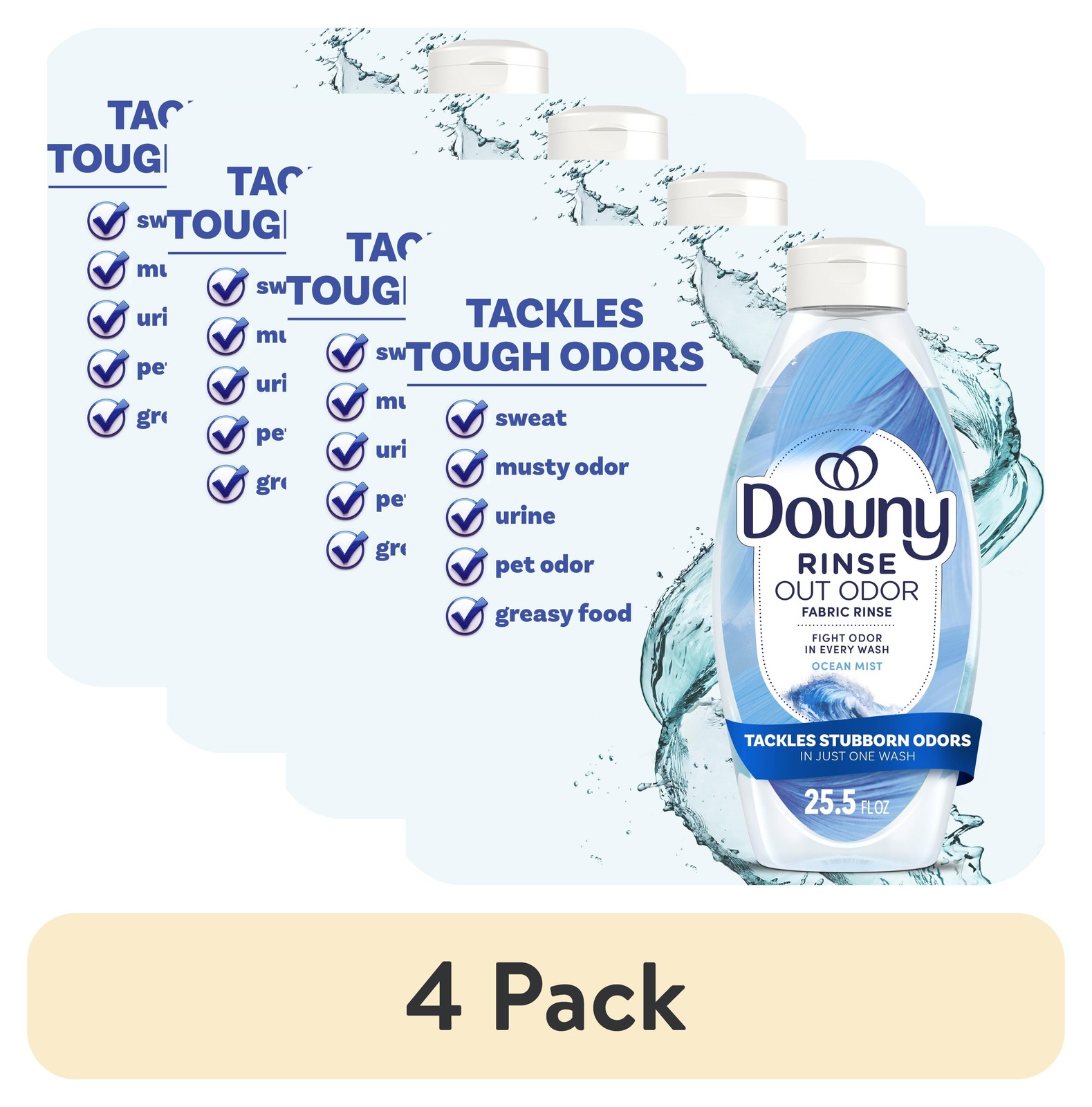 (4 pack) Downy Rinse Out Odor Laundry Rinse, Tackles Tough Odors and Refreshes