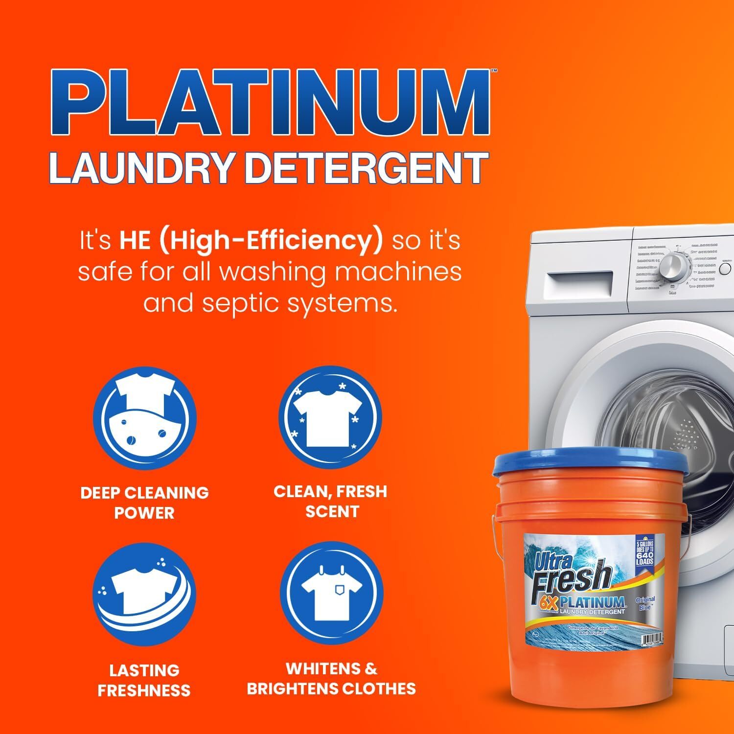 Platinum Original Blue Liquid Laundry Detergent 5 Gal 640 Oz
