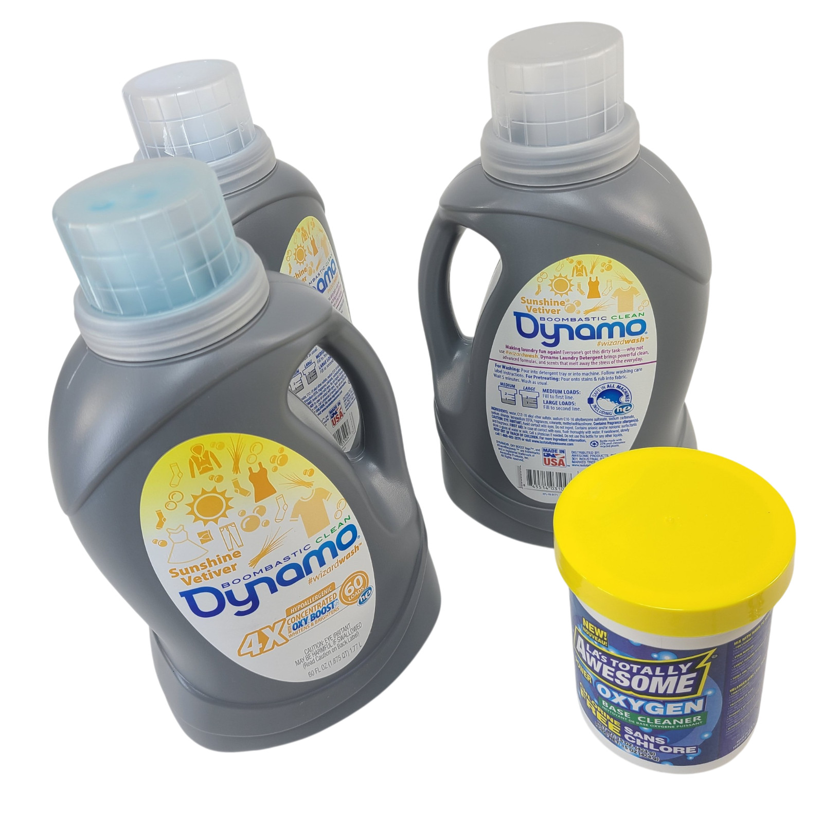 Dynamo Laundry Detergent Sunshine 180 loads Concentrated HE Oxy Oxygen Bundle