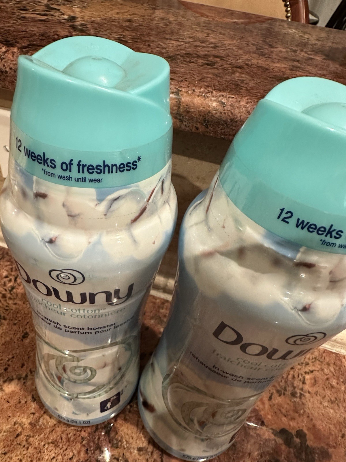 Downy Cool Cotton In Wash Scent Booster Beads 20.1 Ounce Long Lasting X2 Lot