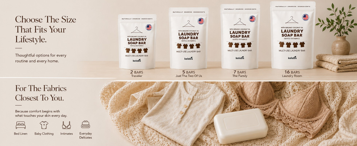 Kelebs Natural Laundry Soap Bar for Sensitive Skin with Organic Coconut –