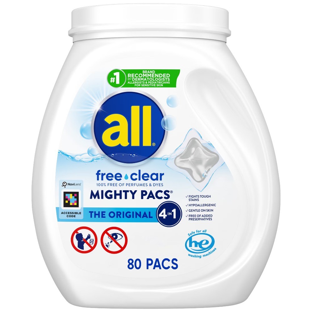 Clear Mighty Pacs Laundry Detergent, for Sensitive Skin